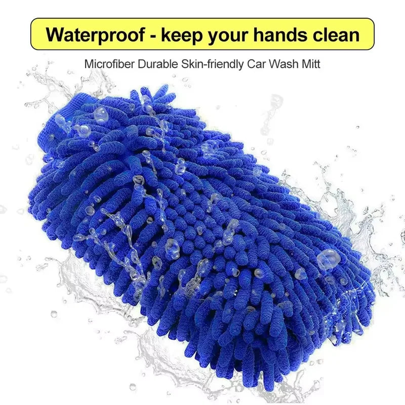 1/2PCS Chenille Plush Gloves for Car Cleaning Thickened Doublesided Car Cleaning Tools Ultrafine Fiber Car Washing Gloves