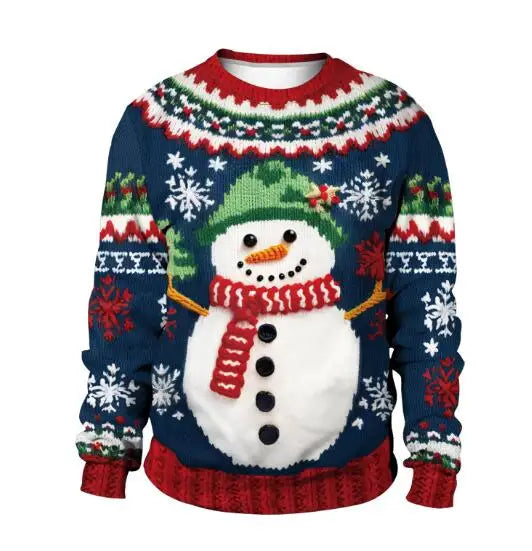Clothing Wholesale Unisex Men Women 2026 Ugly Christmas Sweater Santa Elf Christmas Funny Fake Hair Sweater Autumn Winter Tops