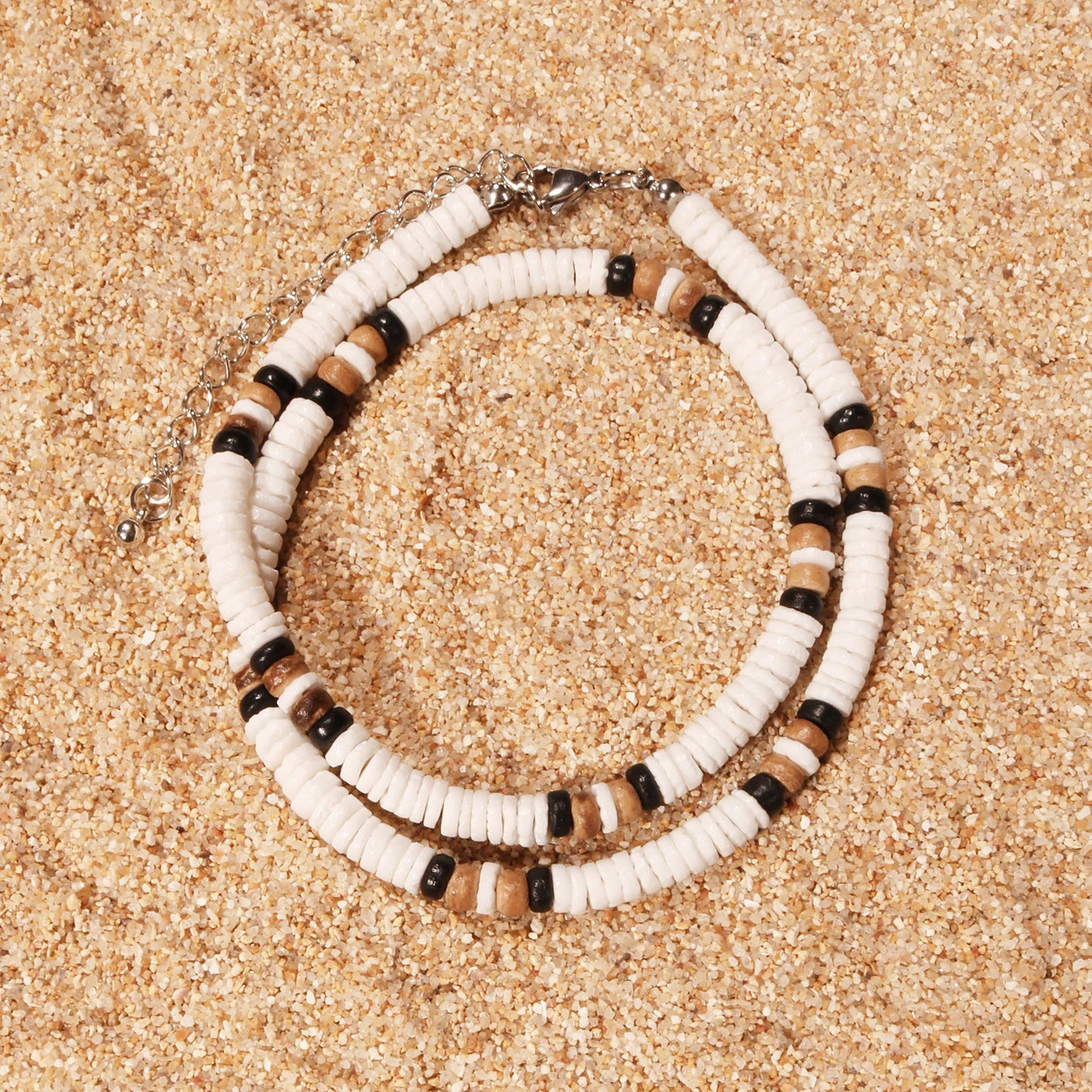 1PC Fashion Summer Beach Bohemia Natural White Shell Beads Necklace for Man Women Surfer Necklace Man Jewelry
