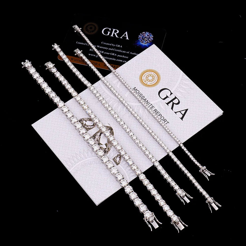 Serenity D Color Moissanite Tennis Bracelet Women Man 100% S925 Sterling Silver Plated 18K Hand Chain Fine Jewelry GRA Wholesale - Madeinsea©
