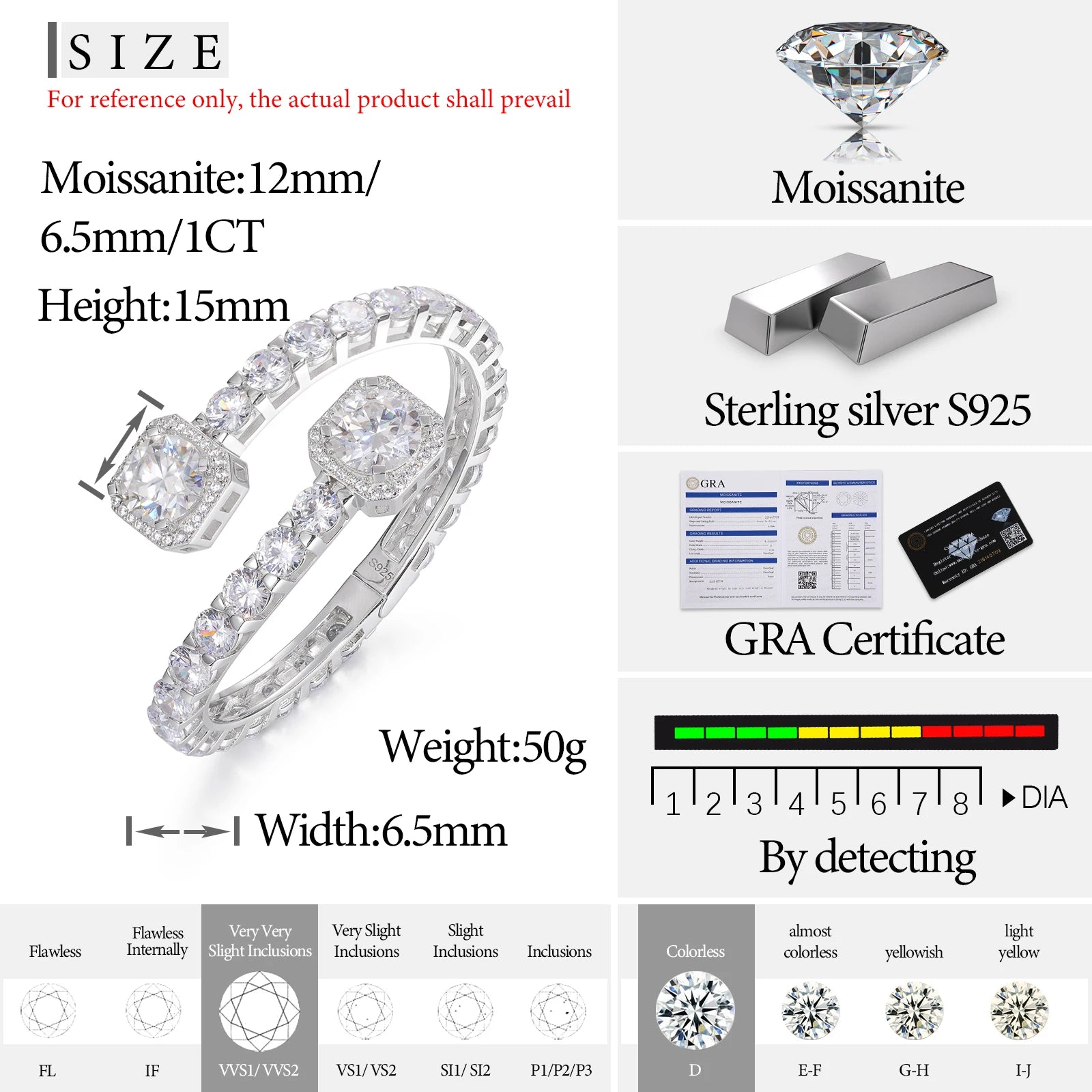 Super Luxurious Fine Jewelry VVS1 D Color Moissanite Cuban Chain Bracelet Unisex For Men Hip Hop Jewelry