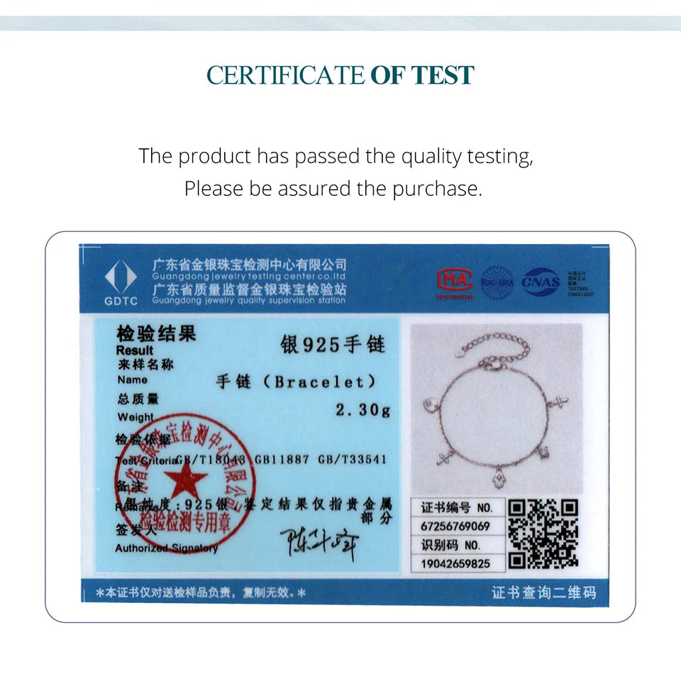 BAMOER 925 Sterling Silver Cross Amulet Bracelet Hand of Fatima Pendant Link Chain Adjustable for Women Birthday Lucky Gift