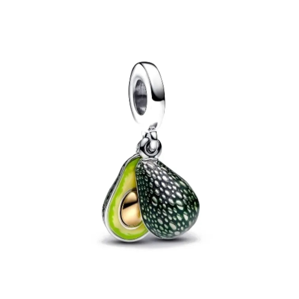 Hot New Summer green series Silver Clover Bead Maple Bird Charm Fit Original Women Bracelet DIY Fine Dangle Jewelry Amulet Gift