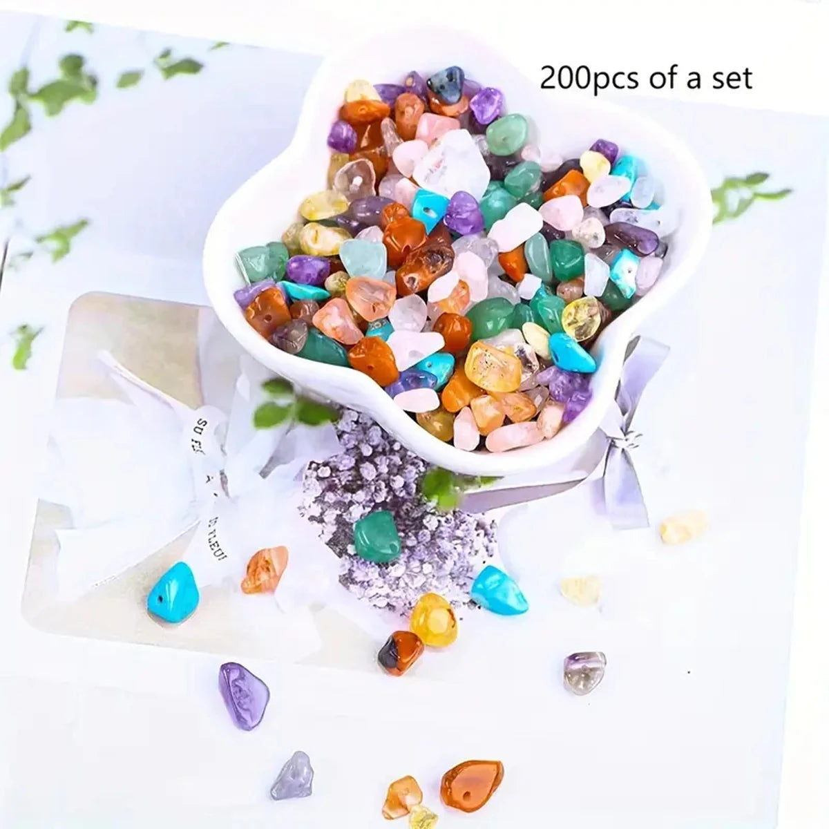 100/200pcs Natural Chips Stone Beads 5-8mm Healing Crystals For DIY Necklace Bracelet And Earrings Jewelry Making