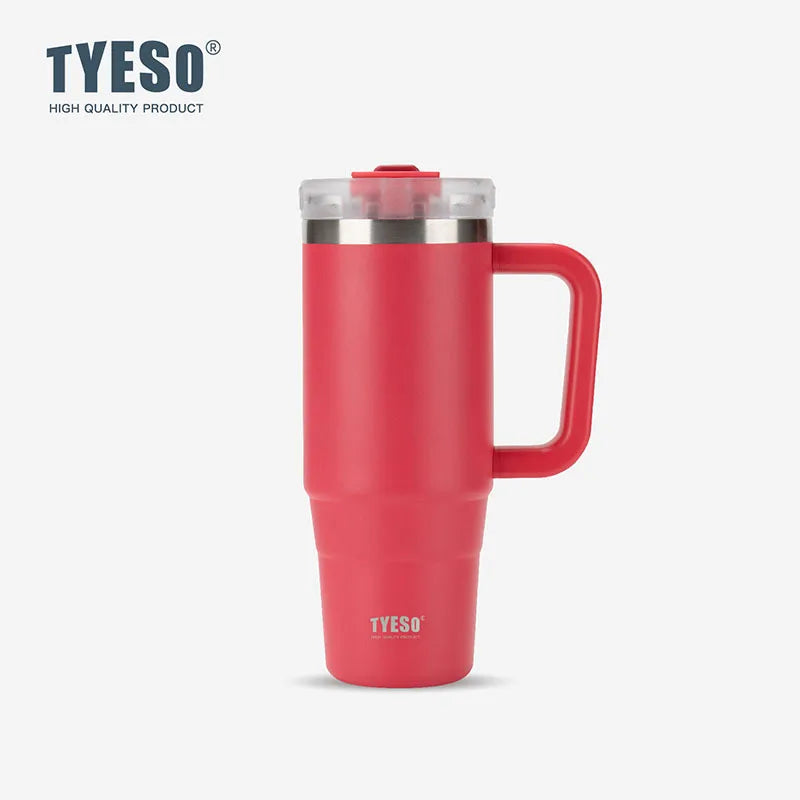 Tyeso Stainless Steel Vacuum Flask Double Wall Insulated Thermos Bottle Hot/Cold Travel Mug Leak-Proof Car Coffee Water Bottle