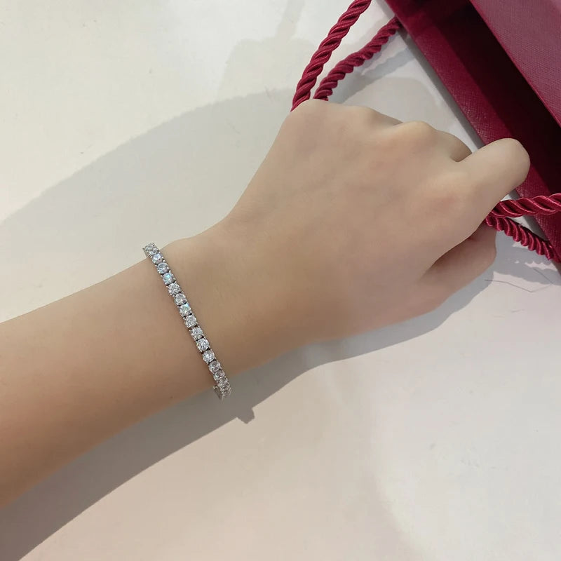 Wholesale Moissanite Tennis Bracelet Necklace 3mm 4mm 5mm 6.5mm 925 Silver D Color Diamond Jewel For Women Men Jewelry