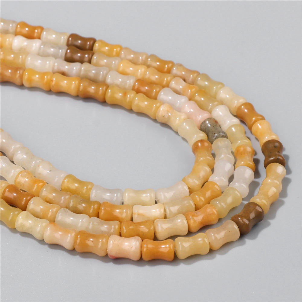 6X10mm Natural Stone Bead Bamboo Shape Aventurine Jaspers Sodalite Loose Spacer Beads For Jewelry Making Handmade DIY Accessorie