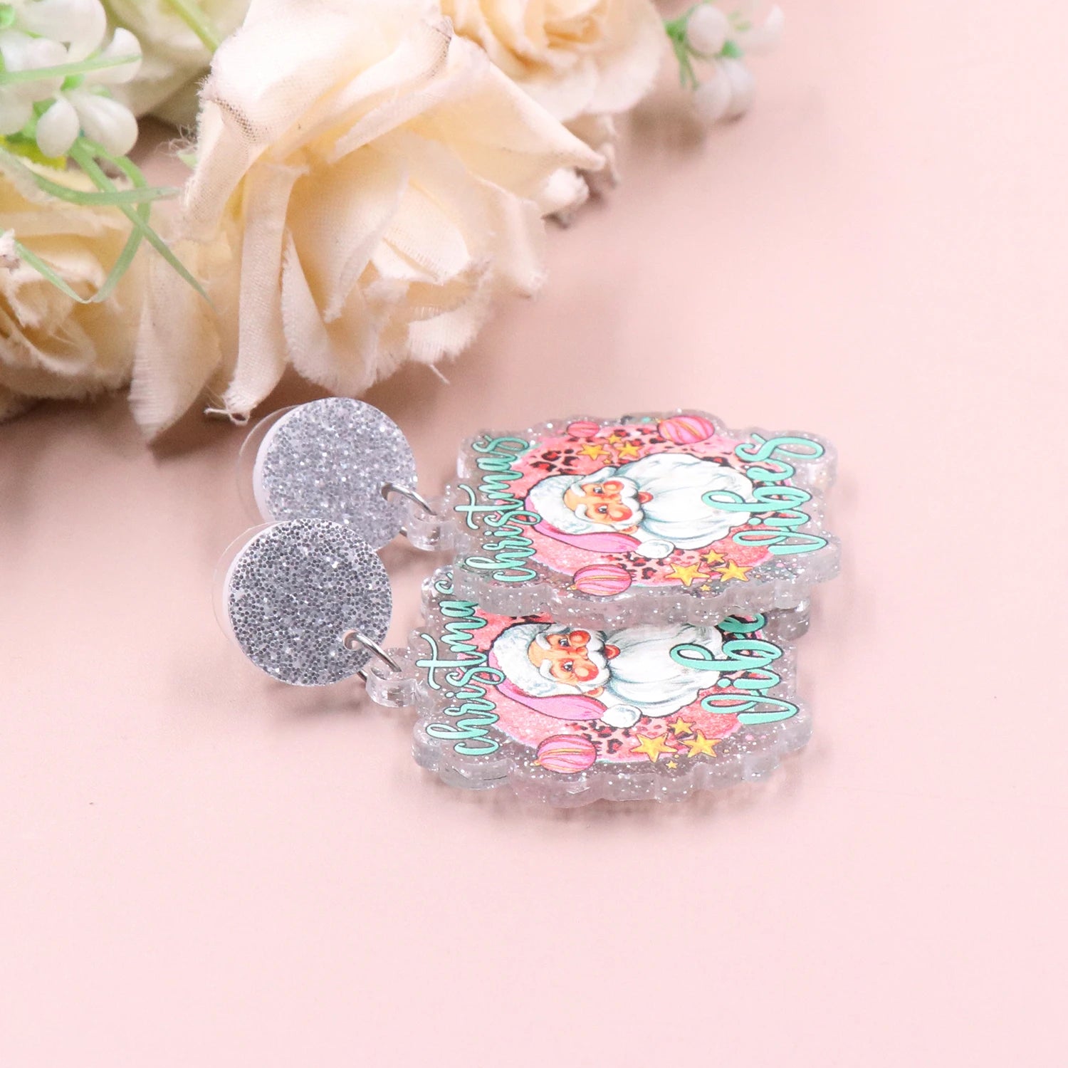 1 paar Neue produkt CN Drop santa TRENDY weihnachten Acryl ohrringe Schmuck für frauen