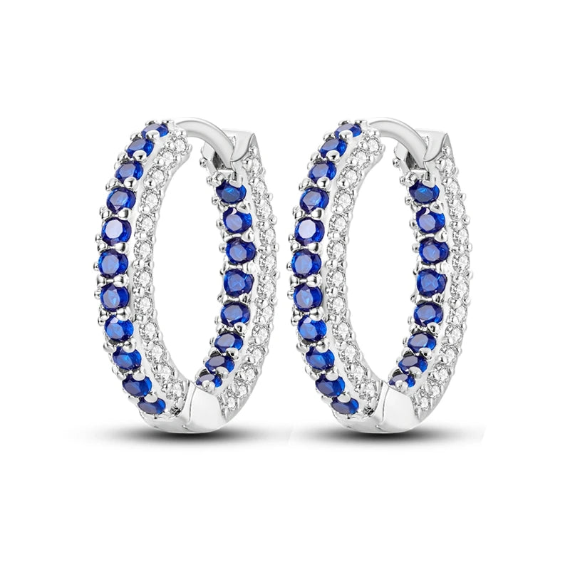 Hoop Earring 2024 New 925 Sterling Silver Earring Women Drop Earring For Wedding Engagement Birthday Party Fashion Jewelry Gift