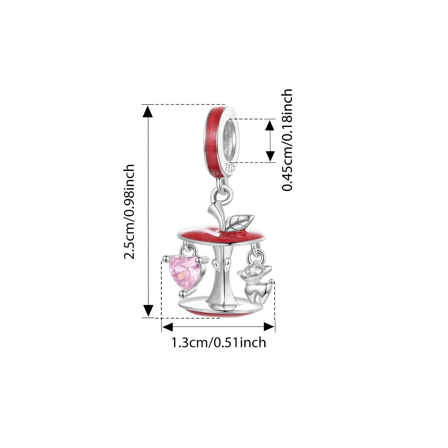 Bamoer 925 Sterling Silver Christmas Charm for Bracelet Santa Claus Snowman Reindeer Apple Pendant Beads Gift for Women Friends