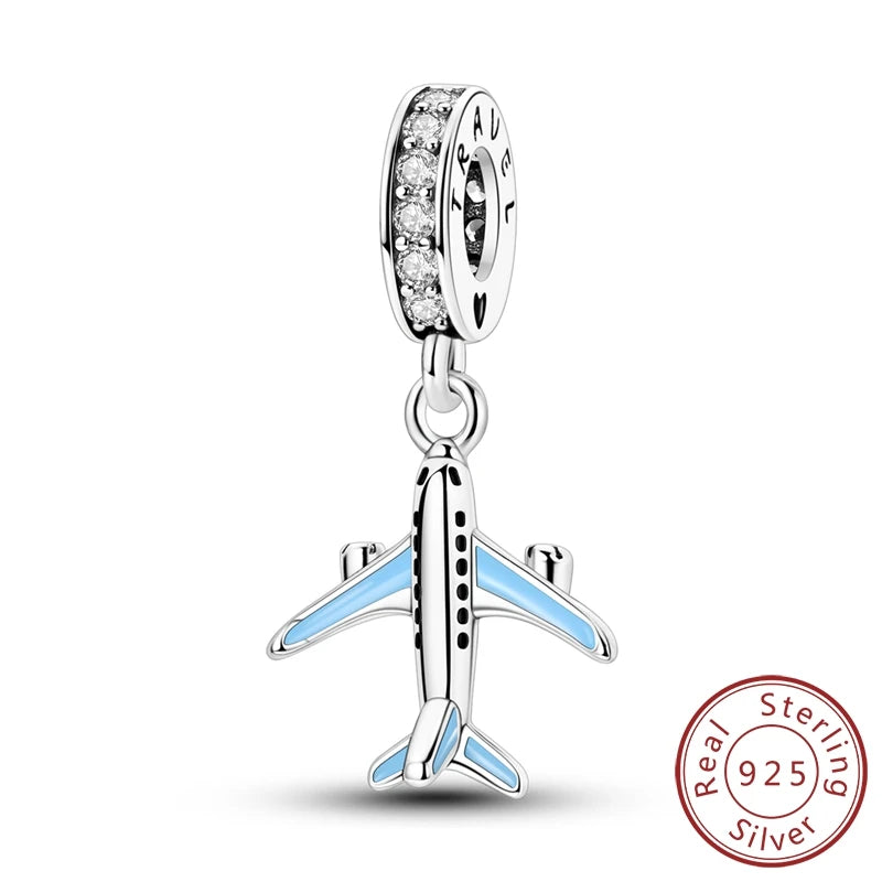 Charm Original 925 Sterling Silver Charms Pendants Love Travel Life DIY Beads for Bracelet Necklace Charms Women Jewelry Making