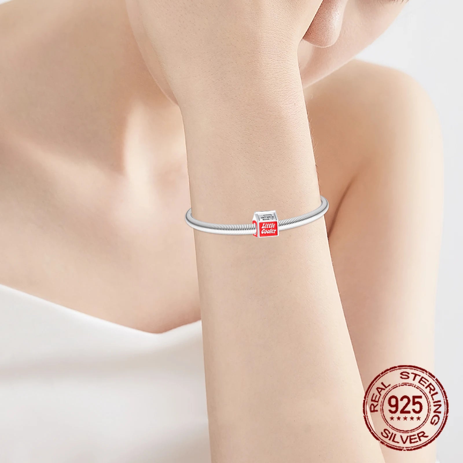 925 Sterling Silver Personality Milk Carton Beads Little Cooler Charm Fit Original Charm Bracelets Women DIY Jewelry Gift