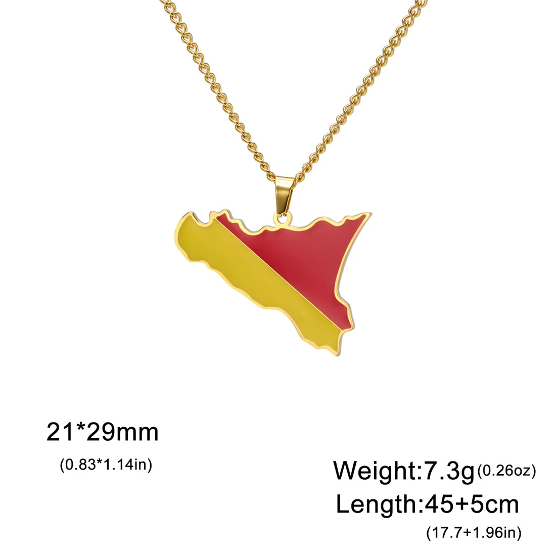 EUEAVAN European Country Map Necklace Stainless Steel Drip Oil Poland France Portugal Romania Ukraine Italy Germany Flag Jewelry