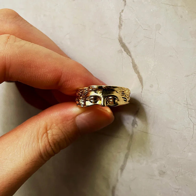 Retro Half Face Venus Ring For Men Women Greek Mythology Vintage Punk Gothic Art Open Ring Unisex Accessories Designer Jewelry - Madeinsea©