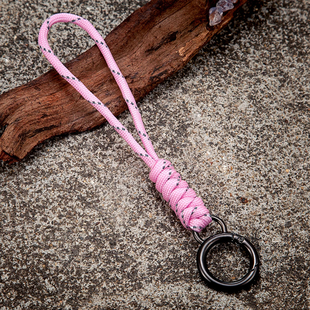 MKENDN 7-strängiges Paracord-Seil, geflochtener Schlüsselanhänger, Notfall-Schlüsselband für Outdoor-Aktivitäten, taktisches Überlebenswerkzeug, Rucksack-Schlüsselring gegen Verlust