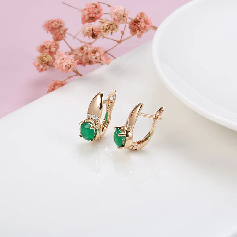 18K Multi Gold earrings for Women Natural 1 Carat Emerald with Diamond Jewelry Anillos De Bizuteria Anillos Mujer Gemstone Box