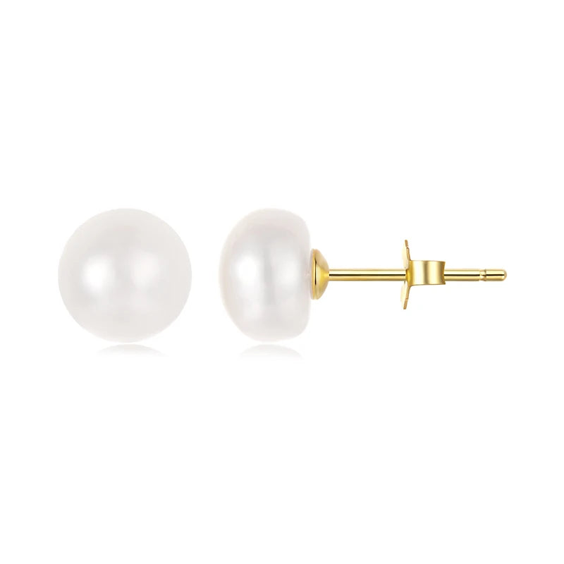 BAMOER 925 Sterling Silver AAA+ Quality Handpicked Freshwater Cultured Pearl Stud Earrings for Women Hypoallergenic Jewelry Gift