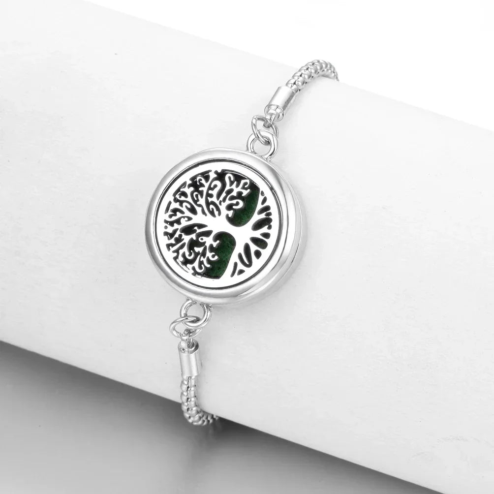 Pattern Angel Wings Aromatherapy Lockets Bangle Stainless Steel Essential Oil Diffuser Bracelet Adjustable Fashion Jewelry Gift