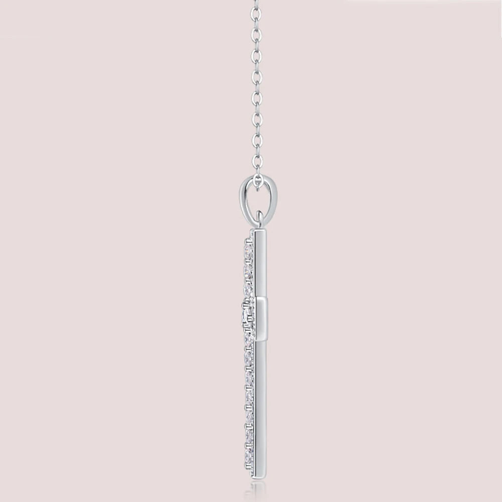 Serenity All D Moissanite Cross Necklace For Women Gift S925 Sterling Silver Sparkling Jesus Pendant Necklace Plated 18K Jewelry