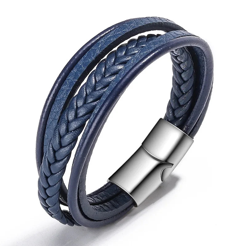 Trendy  Leather Bracelets For Men Multilayer Braided Rope Bracelets For Male Bracelets Jewelry Pulsera Hombre - Madeinsea©
