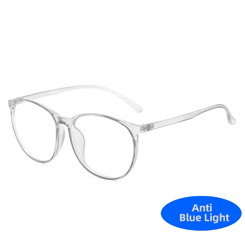 Runde, ultraleichte Computerbrille mit Blaulichtschutz, trendige optische Brille mit großem Rahmen, klare Gläser, übergroße Brille