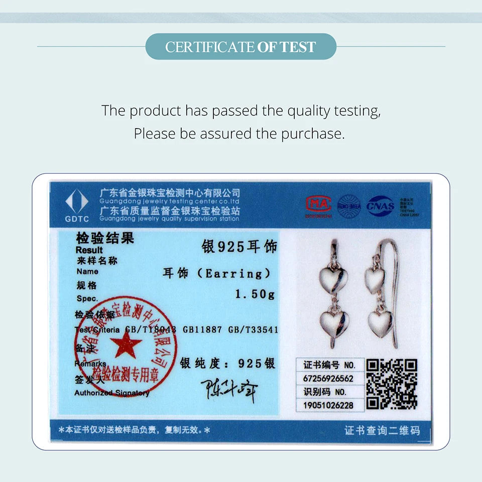 BAMOER Doppelherz-Ohrhänger mit Quasten, oxidiert, Original, für Damen, Geschenkidee für Partys, Geburtstage, schöner Alltagsschmuck