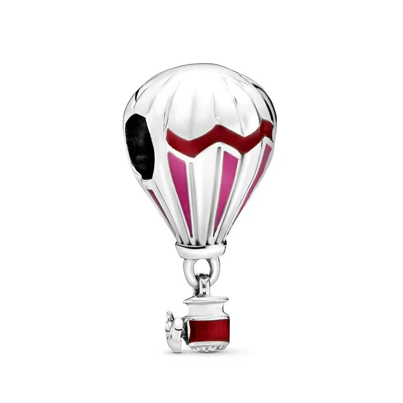 Charms 925 Originale Hot Air Balloons and Flowers Bead Fits Bracelet Necklace For Women Charm Silver 925 Luxury DIY Jewelry Gift