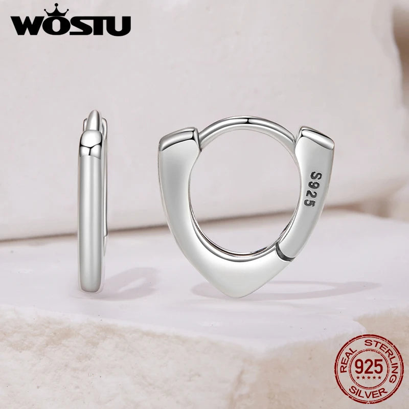 WOSTU 925 Sterling Silver Heart Rainbow Gems Gothic Huggies Earrings For Women, Skeleton Hand Punk Hoop Earring Halloween Gift