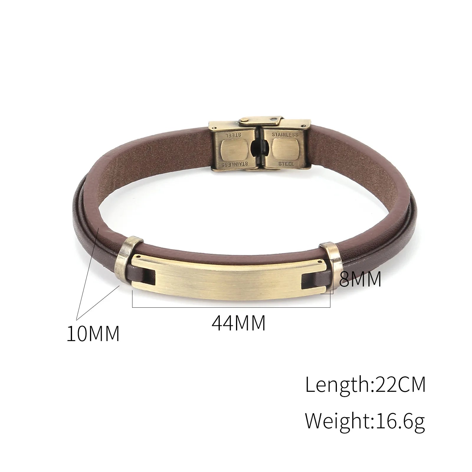 MKENDN Unique Brushed Stainless Steel Genuine Leather Bracelets for Men Women Layered Bangle Causal Pulseira Logo Name Gift