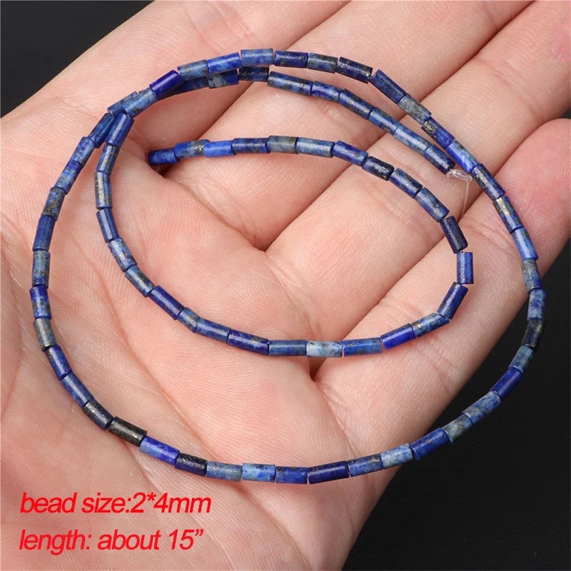 45 Styles Natural Lapis Lazuli Beads Blue Round Rondelle Faceted Loose Spacer Stone Bead For Jewelry Making Accessories Supplies