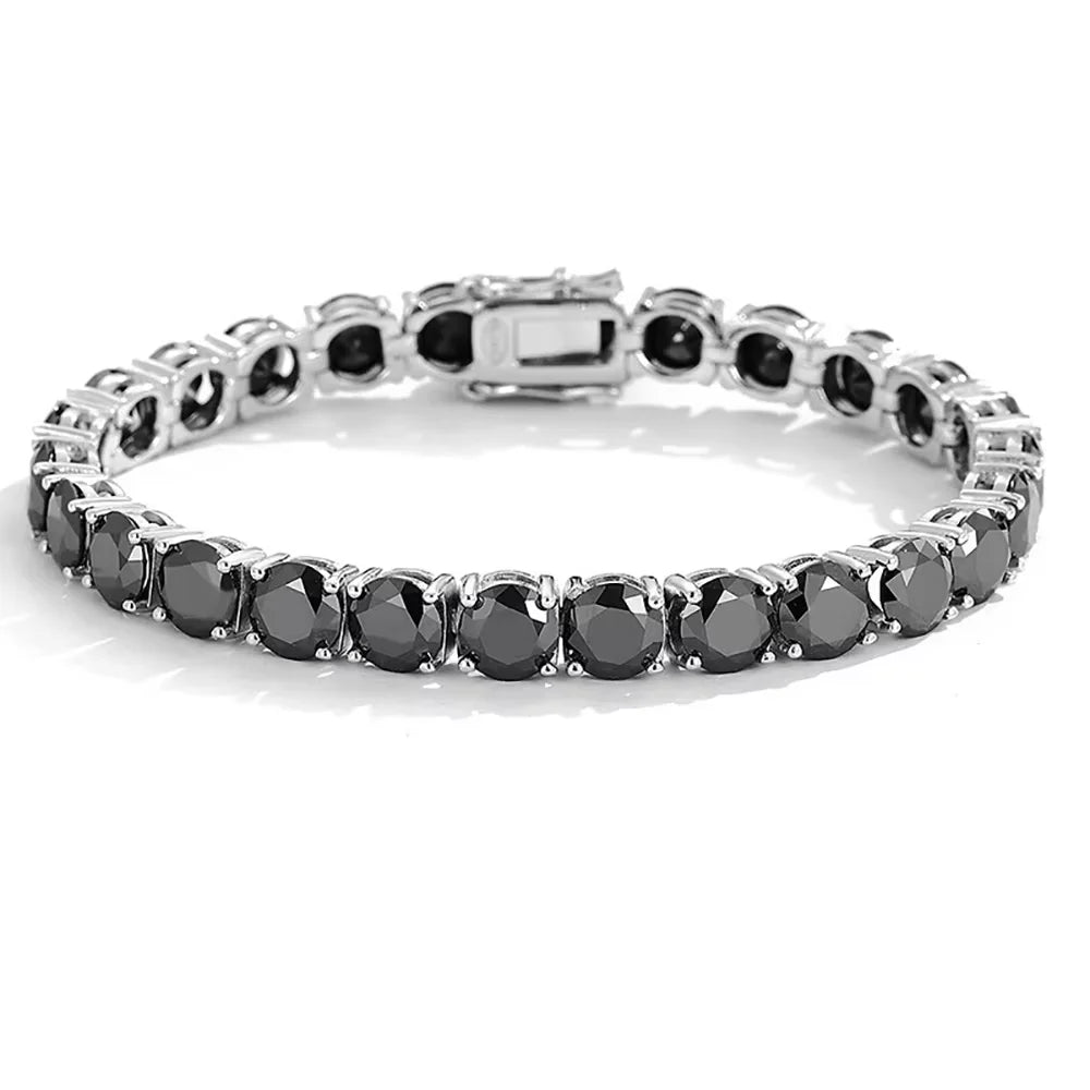 Serenity 3mm 4mm 5mm Black Moissanite Tennis Bracelet For Women Men Gift 100% S925 Sterling Silver Plated 18K Hand Chain Jewelry