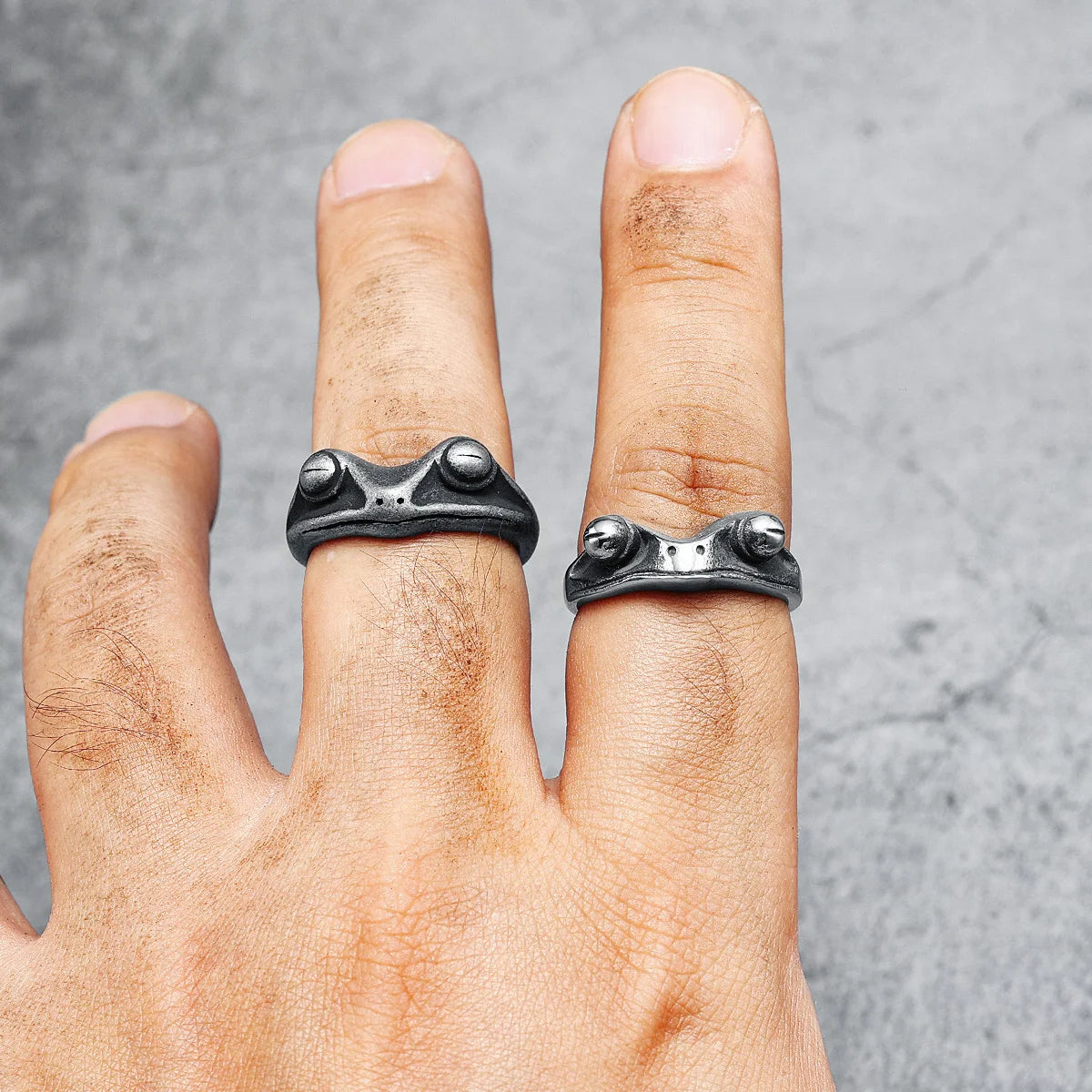 Simple Frog Narrow Ring 316L Stainless Steel Men Retro Punk Rings Rock for Biker Male Boyfriend Jewelry Best Gift Dropshipping