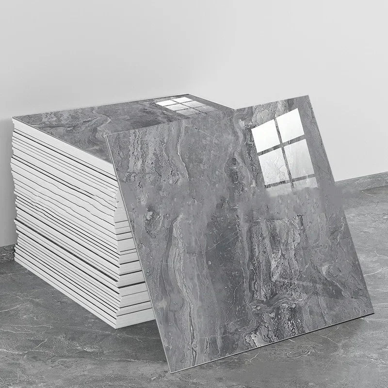 Aluminum Foil Bottom Imitation Tile Wall Stickers Kitchen Bathroom Decor Damp Proof Marble Pattern Foam Self-adhesive Wallpaper