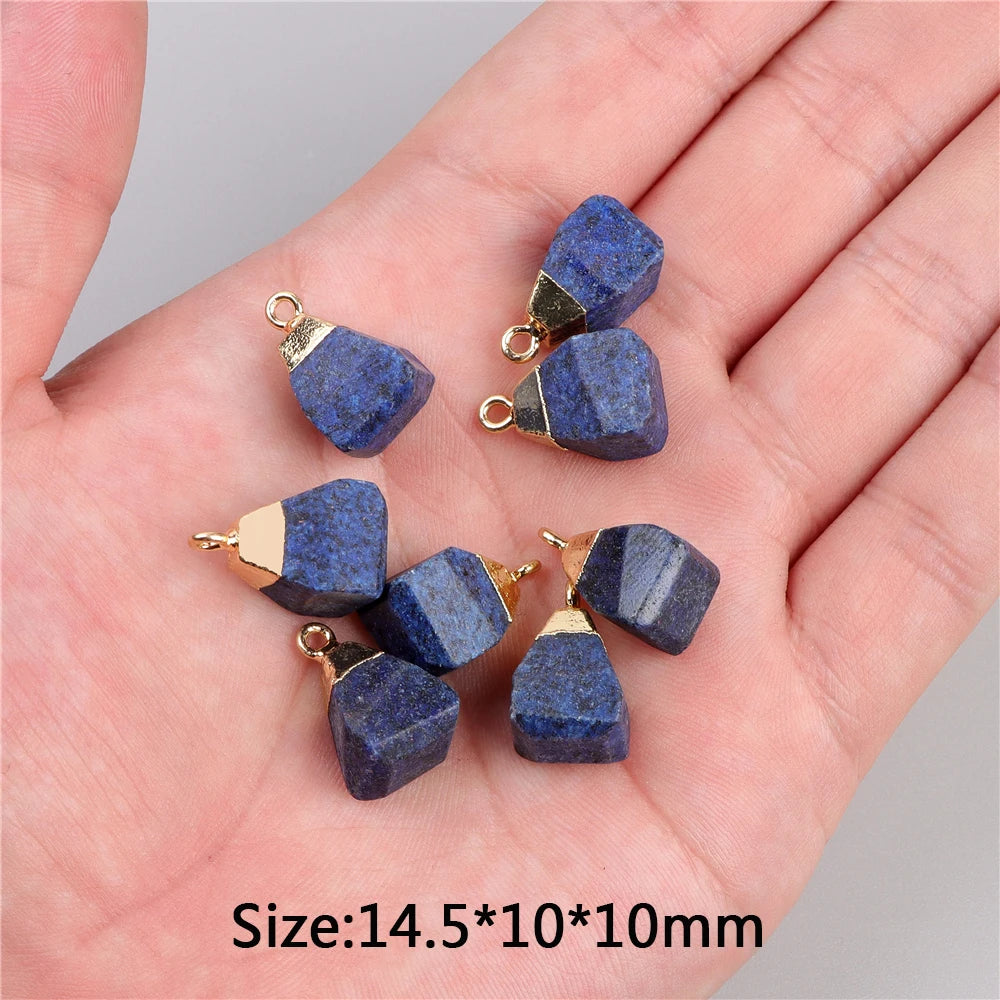 5pcs Natural Rough Stone Pendant Irregular Shape Healing Amethysts Labradorite Agat Quartz Pendants For DIY Handmade Necklace