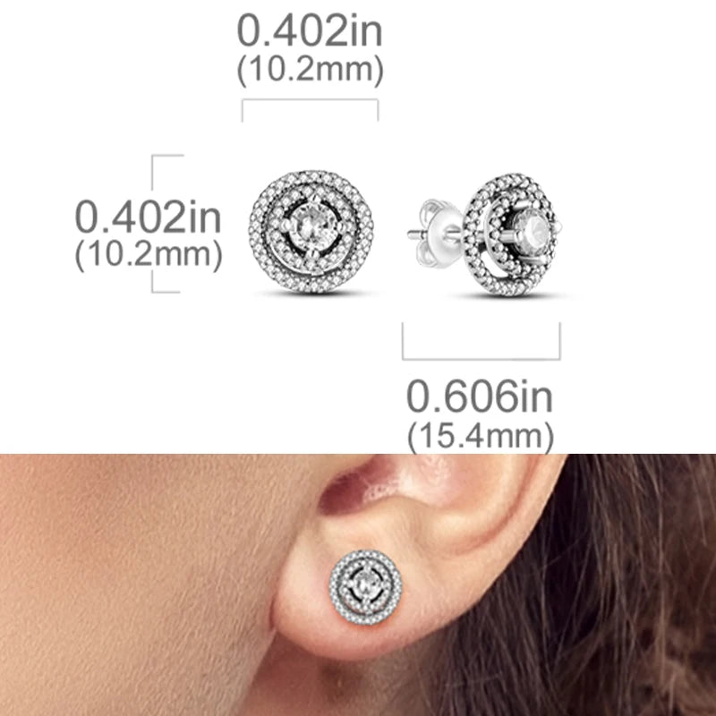 Earrings 925 Sterling Silver Stud Earrings Unicorn Star Zircon Stud Hoop Earrings For Women Girls Lovely Fashion Jewelry Gift