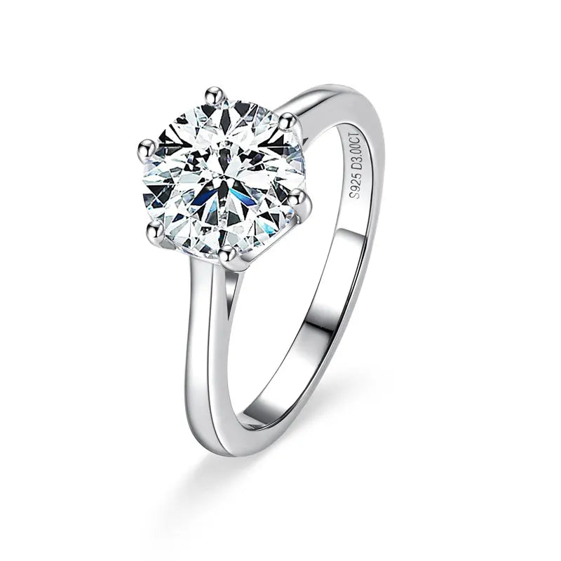 GRA Certified Round Moissanite Engagement Ring Lab Diamond Solitaires Rings for Women S925 Silver Wedding Party Band Jewelry