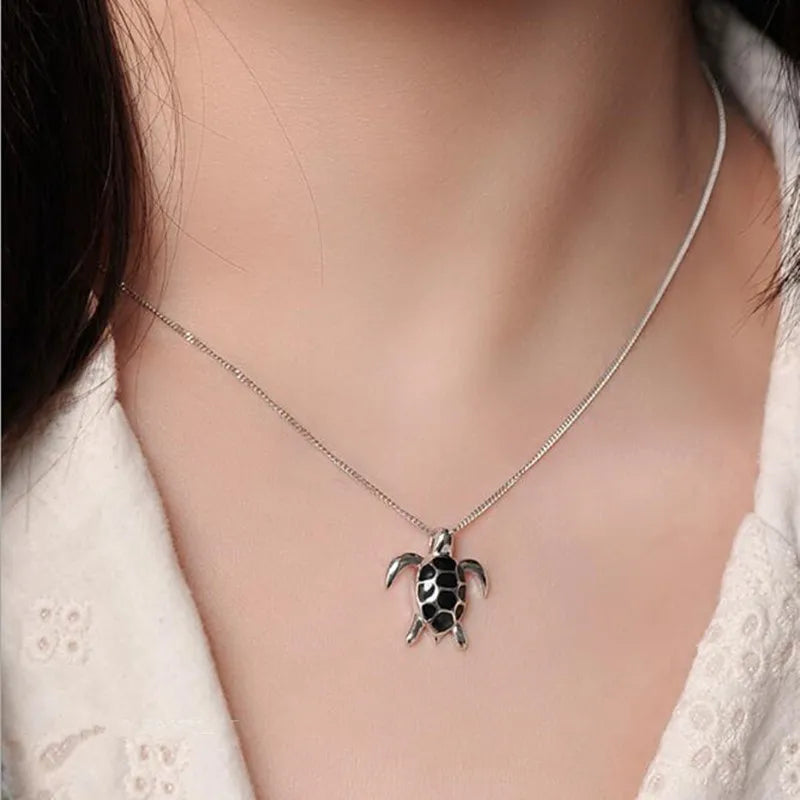 The New Listing Hot 925 Tibetan silver Cute Turtle Necklace Wholesale Fashion Flow Animal Pendant Korean Jewelry High Quality - Madeinsea©