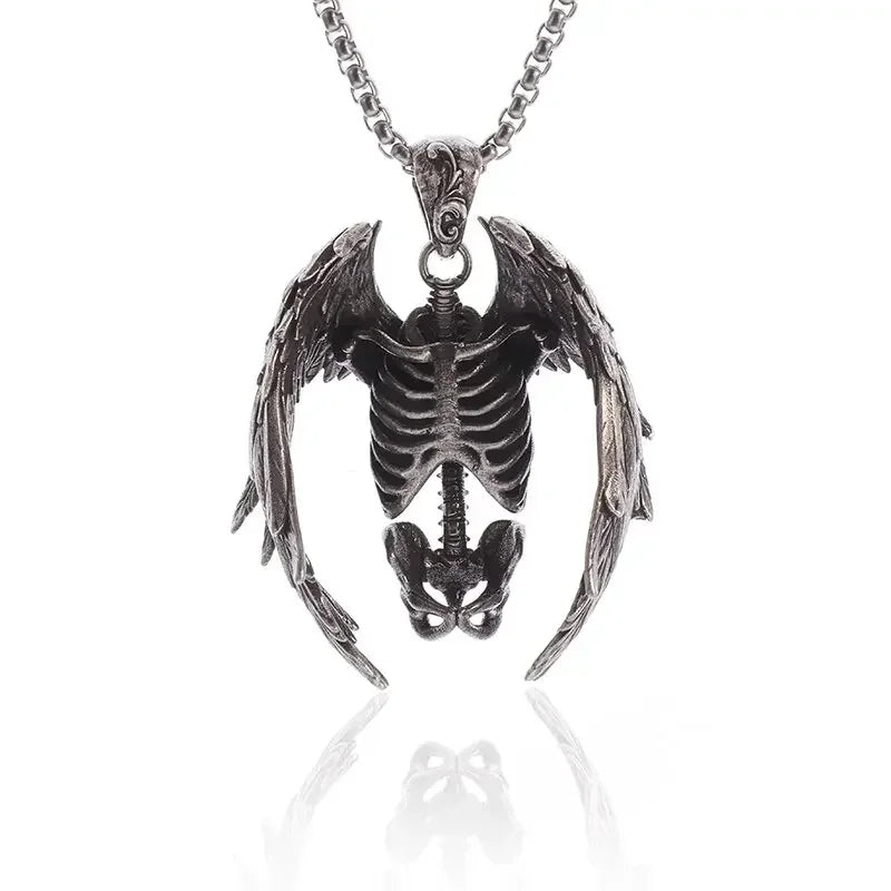 Hell Death Scythe Necklace Pendant Gothic Mysterious Devil Necklace Men\'s Personality Punk Retro Halloween Trend Jewelry