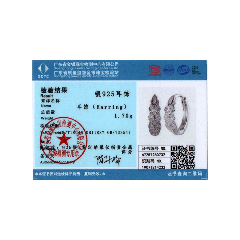 BISAER Real 925 Sterling Silver Wheat Hoop Earrings Classic Hypoallergenic Earrings for Women & Girls Party Fine Jewelry EFE1237