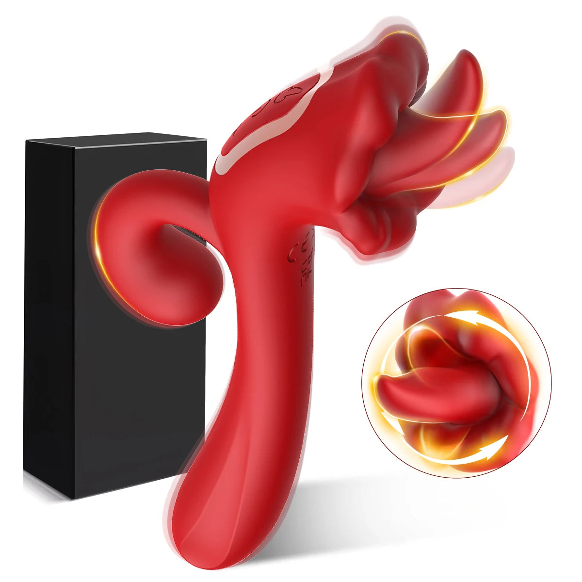 3-in-1-Zungen-Vibrator-Dildo für Frauen, Sexspielzeug für Erwachsene, G-Punkt- und Klitorisstimulator, Nippelmassagegerät, Masturbator, Sexspielzeug ab 18 Jahren