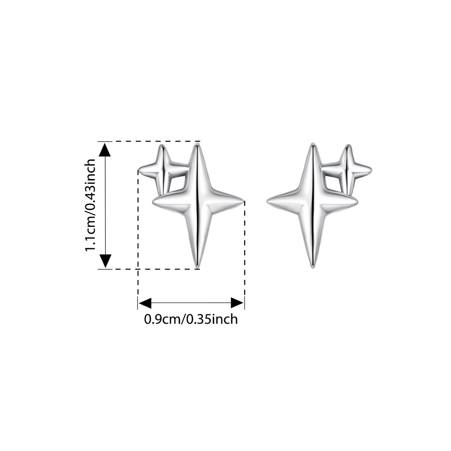 BAMOER 925 Sterling Silver Dainty Star Earrings for Women Teen Trendy Hypoallergenic Small Studs Earrings Jewelry Gifts