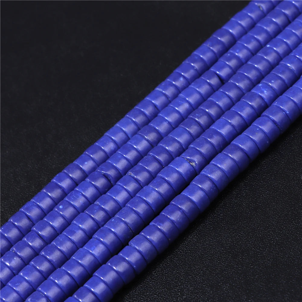 6x3mm Natural Sea Sediment Turquoises Amethysts Jaspers Stone Cylinder Flat Spacer Disk Bead For Jewelry Making DIY Accessories