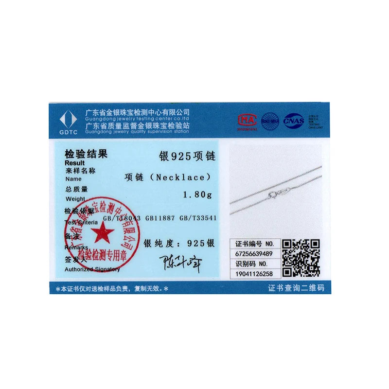 WOSTU 925 Sterling Silver Snake Chain Box Necklace 18k Gold Basic For Women Girls Fit Pendant&Charm Fine Jewelry Thin&Strong