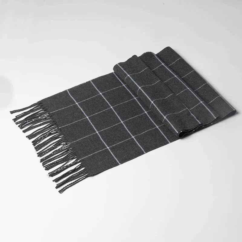 2023 New Winter Men Scarf Keep Warm Cashmere Scarves Casual Brand Designer Pashmina Neckerchief Tassel Business Shawl Wrap