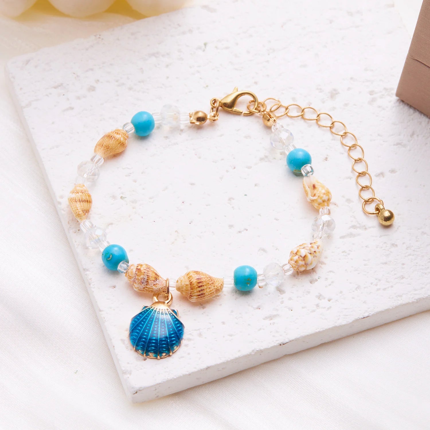 Bohemian Beach Sea Shell Conch Starfish Bracelet For Women Girl Fashion Adjustable Beaded Bangles Summer Party Jewelry Gifts