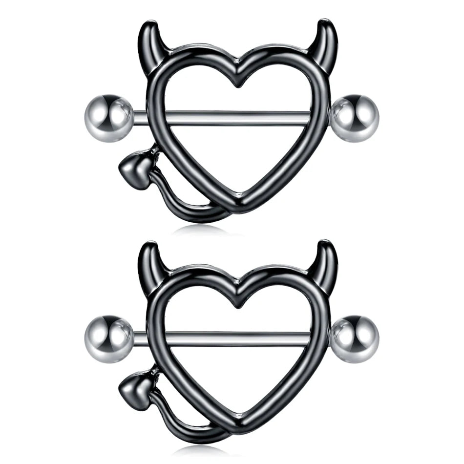 1Pair Steel Screw Nipple Clamps Sexy Women Clip Nipple Rings Faux Nipple Piercing Jewelry Non Piercing Nipple Shiled Rings 14G