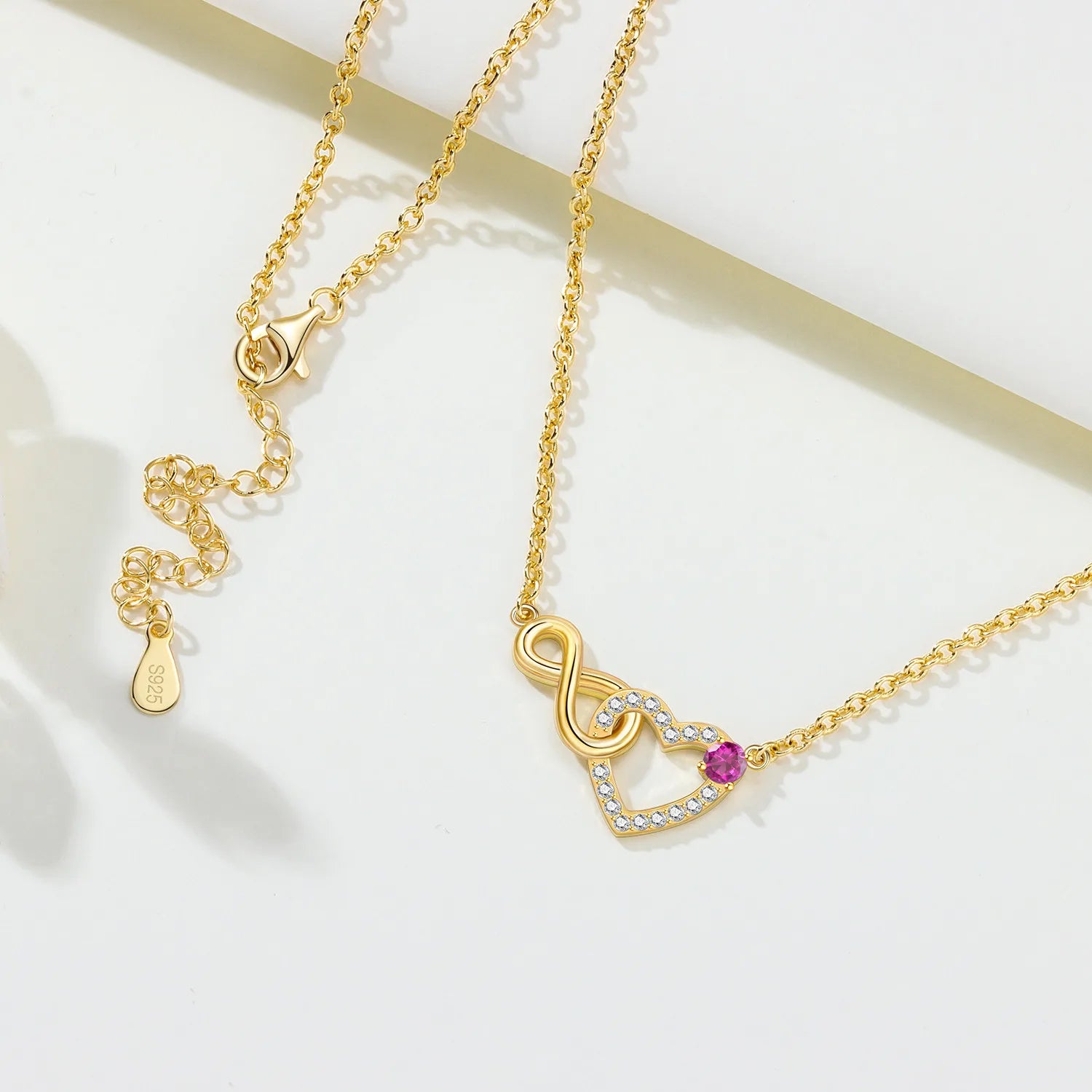 PANPOKI S925 Sterling Silver Infinite Love Eternal Pendant Necklace for Women Birthday Original Gifts Fashion Fine Jewelry
