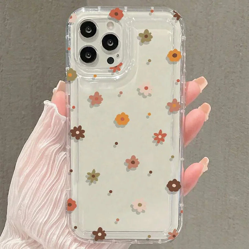 Floral Pattern Transparent Shockproof Phone Case for Xiaomi Redmi Note 13 12 11 10 9 Pro Plus 11s 10s 13C 12C Redmi 13 4G Cover
