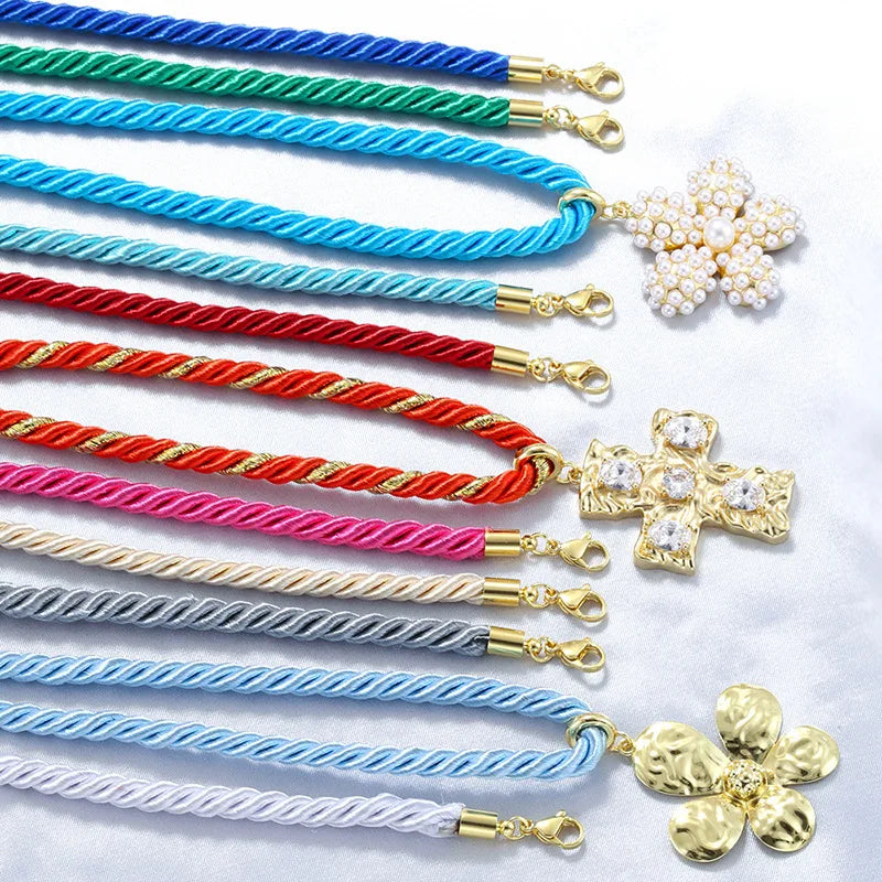 MKENDN 20 colors For Choose Braided Silk Rope Necklace Cords With Bright Gold Finish For DIY Pendant Jewelry Making Accessories - Madeinsea©