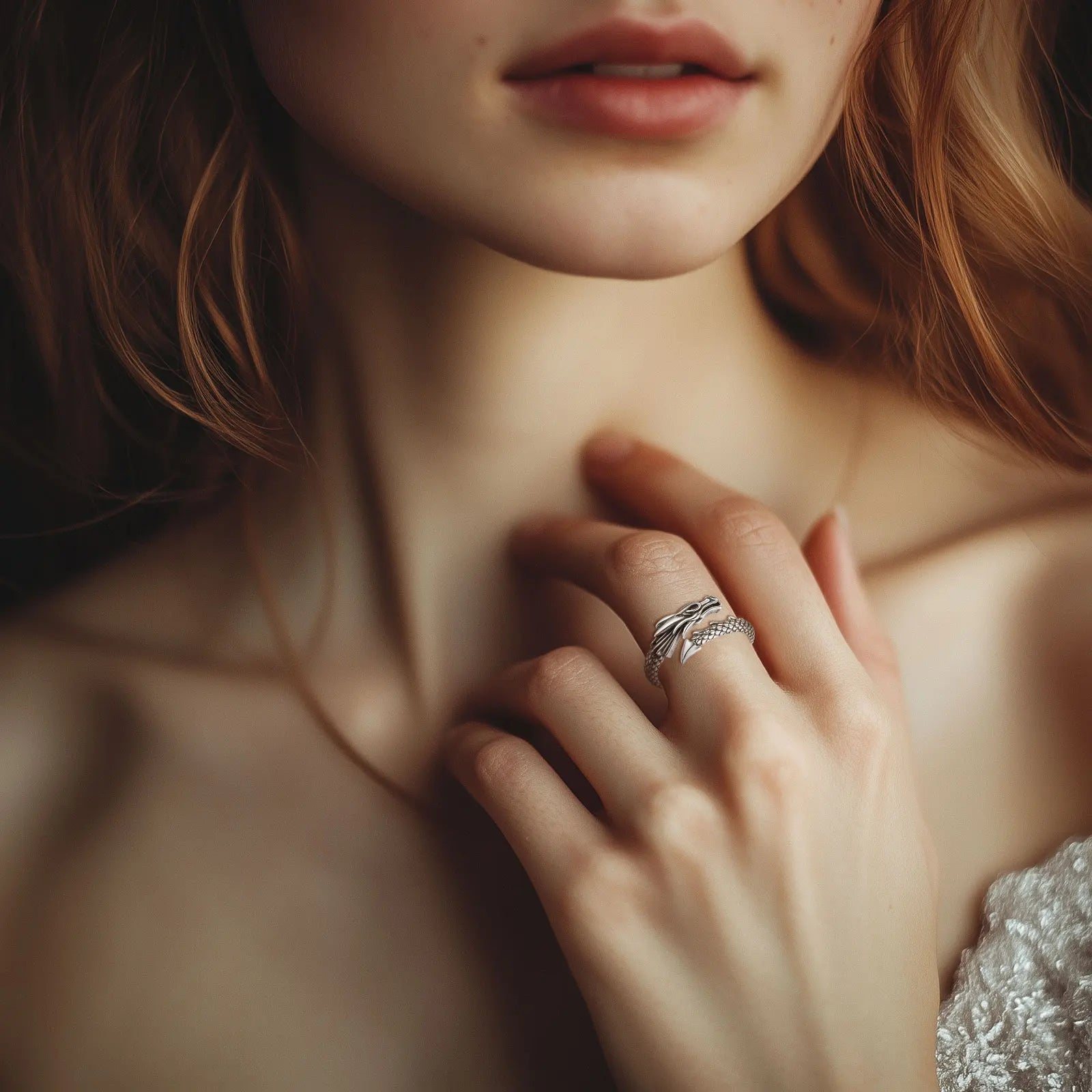 Eudora 925 Sterling Silver Dragon Adjustable Ring Temperament Personality Cool Dragon Ring Vintage Jewelry Gift for Men Women